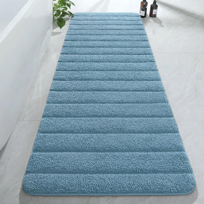 AROGAN Luxury Long Bathroom Runner Rugs 24x60 Inch Bath Rug Non Slip, Black