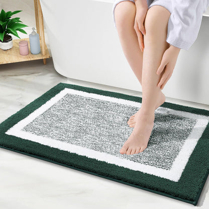 OLANLY Small Bathroom Rugs 24x16, Soft Absorbent Microfiber Bath Rugs, Grey