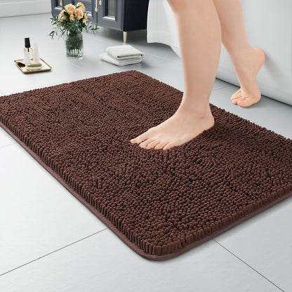 LOCHAS Luxury Bathroom Rug Shaggy Bath Mat 24 x 60 Inch, Gray