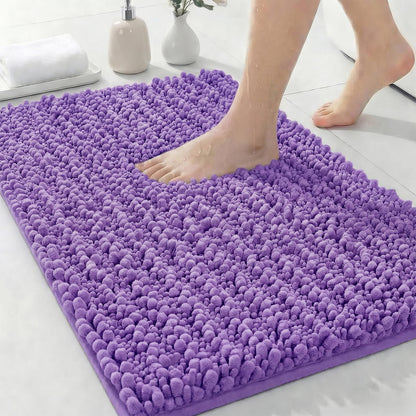 ILANGO Bathroom Rugs Light Grey 44x24, Soft Absorbent Chenille Bath Rugs