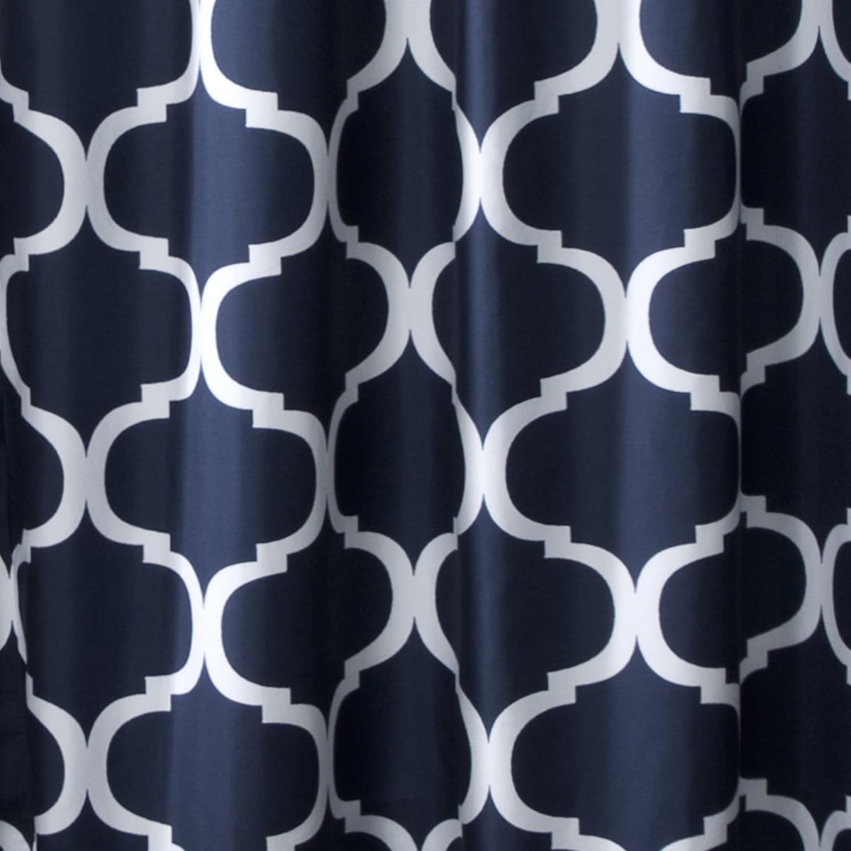 Lush Decor Geo Shower Curtain Single 72"W x 72"L Navy - Trellis Shower Curtains for Bathroom - Navy Bathroom Curtain