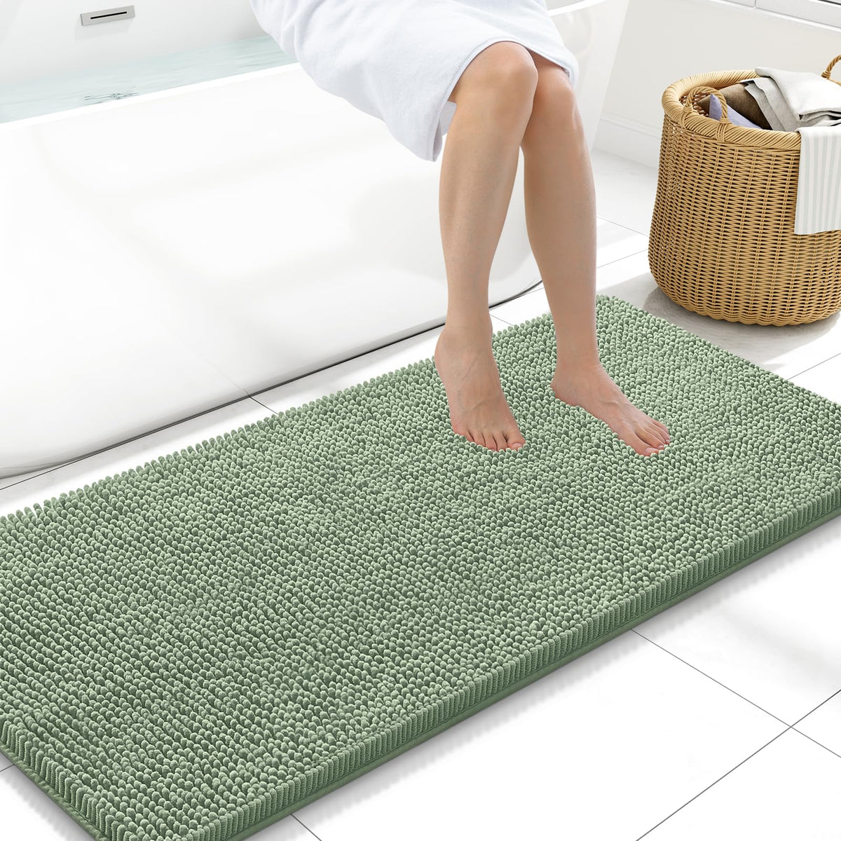 Arotive Bathroom Rugs 24x16, Soft Absorbent Shaggy Chenille Bath Rugs