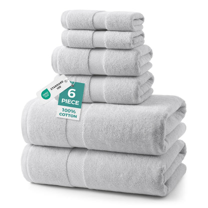 ecolook Ultra Soft 6-Piece Towel Set, 100% Cotton