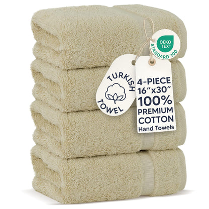 Chakir Turkish Linens 100% Cotton 4-Pack Bath Towels 27x54, Gray