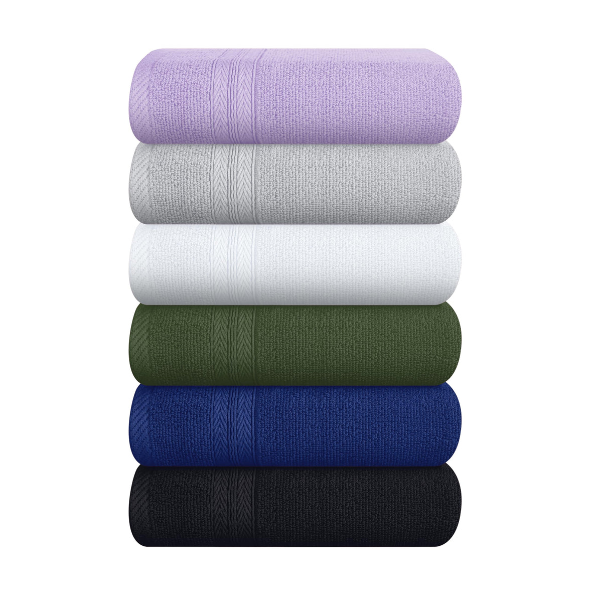 BOUTIQUO Navy Blue Towel Set - 8 Piece Bathroom Towel Set - 100% Ring Spun Cotton, 2 Bath Towel 27x54, 2 Hand Towel 16x28, 4 Washcloth 13x13 - Ultra Soft Highly Absorbent