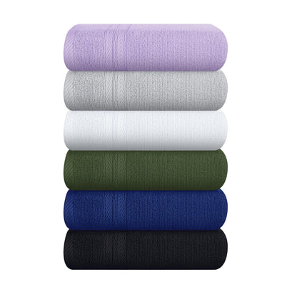 BOUTIQUO Navy Blue Towel Set - 8 Piece Bathroom Towel Set - 100% Ring Spun Cotton, 2 Bath Towel 27x54, 2 Hand Towel 16x28, 4 Washcloth 13x13 - Ultra Soft Highly Absorbent