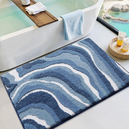 LUMI Beach Bathroom Rug Soft Microfiber Absorbent Bath Mat 22x34