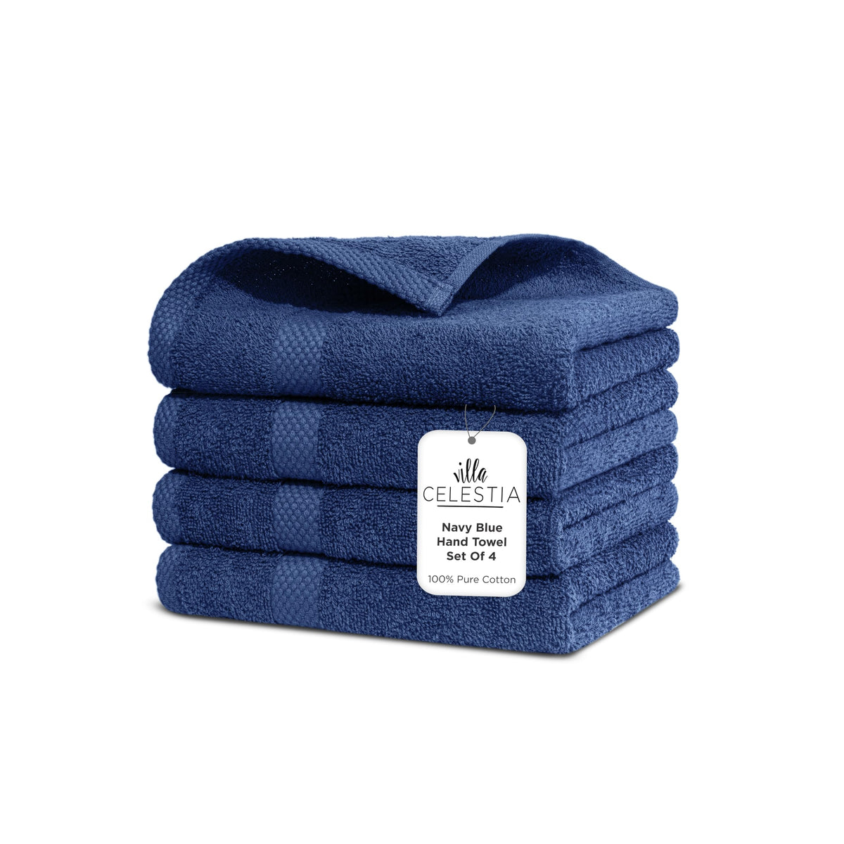 Villa Celestia 100% Cotton Bath Towel Set of 18-4 Bath Towels, 6 Hand Towels, 8 Wash Cloths, Sustainable, Soft, Highly Absorbent, Combed Cotton 18 Piece Set for Hotels, Spa, Bathroom, Dorm, Blue
