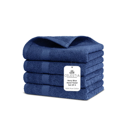 Villa Celestia 100% Cotton Bath Towel Set of 18-4 Bath Towels, 6 Hand Towels, 8 Wash Cloths, Sustainable, Soft, Highly Absorbent, Combed Cotton 18 Piece Set for Hotels, Spa, Bathroom, Dorm, Blue