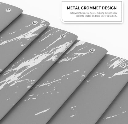 Premium Gray Marble Shower Curtain - Realistic Vein Design, Water-Resistant Fabric (72x72 Inches), Stable Drape, Easy-Clean, Stylish Nordic/Ins Bathroom Decor