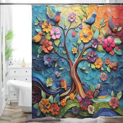 Boho Shower Curtain 72"x72" Water Repellent Polyester Fabric