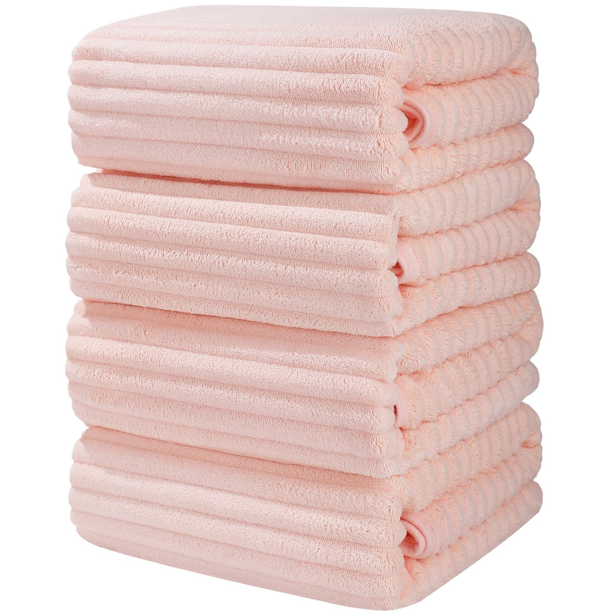 Luxury 4-Piece Quick-Dry Bath Towel Set 27.5X 55 Inches – Ultra Soft Microfiber for Bathroom, Bar, Pool, Gym & Travel – Elegant Twill Design