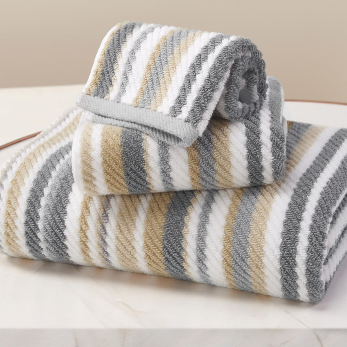 VOOVA & MOVAS Hand Towels 4 Pack, 100% Cotton, 16x27 in, Sage Beige