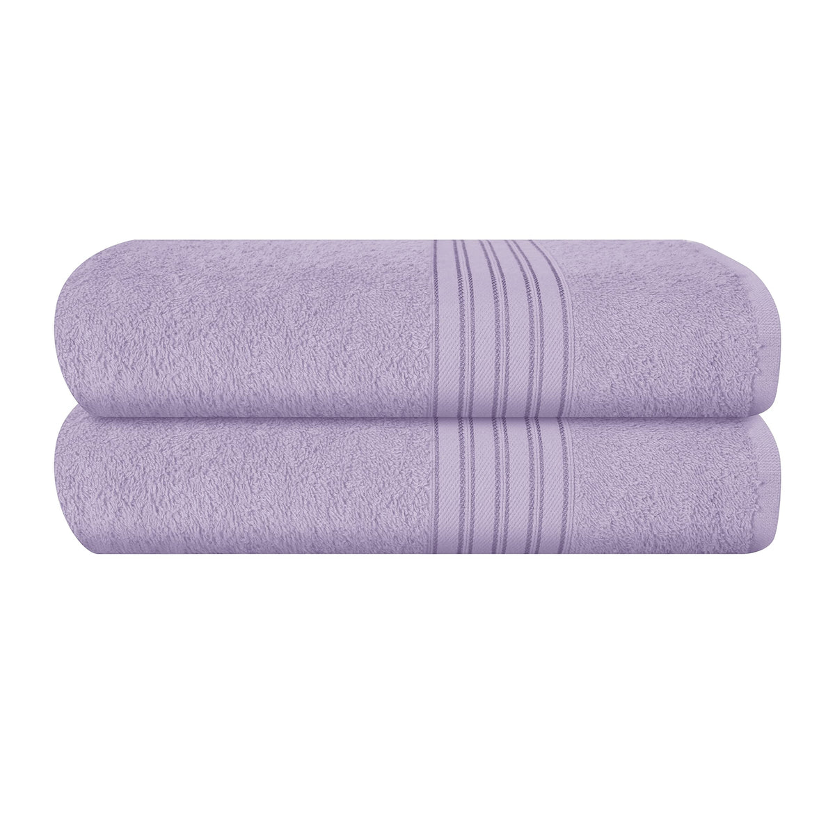 BOUTIQUO 6 Pack Cotton Towel Set, Contains 2 Bath Towels 28x55 inch, 2 Hand Towels 16x24 inch & 2 Wash Coths 12x12 inch, Ideal Everyday use, Ultra Soft Compact & Lightweight - Purple