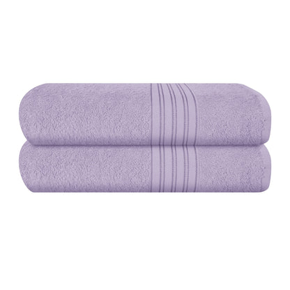 BOUTIQUO 6 Pack Cotton Towel Set, Contains 2 Bath Towels 28x55 inch, 2 Hand Towels 16x24 inch & 2 Wash Coths 12x12 inch, Ideal Everyday use, Ultra Soft Compact & Lightweight - Purple