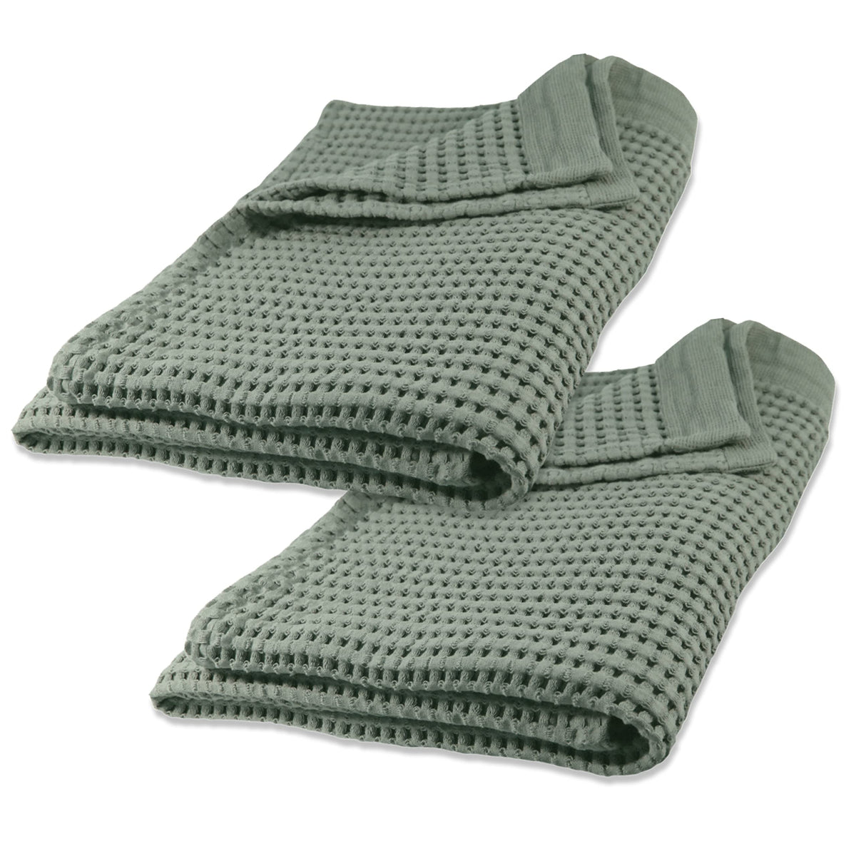 GILDEN TREE Waffle Hand Towels for Bathroom Quick Dry Large Luxury Lint Free Super Absorbent Cotton Hand Towels Set of 2, Modern Style (Cream)