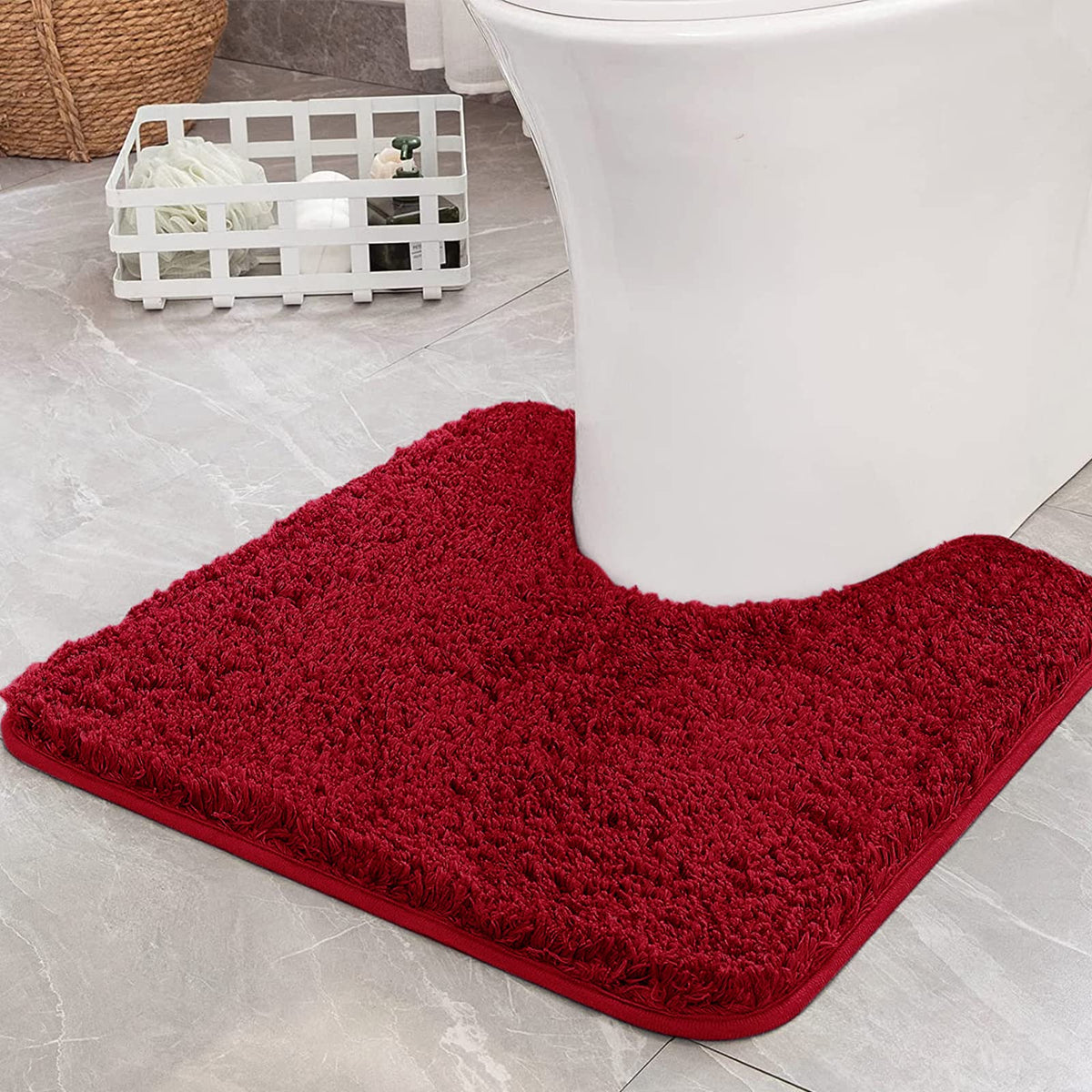 MIULEE Dark Purple Bathroom Rugs Soft Small Microfiber Bath Mat 16x24 Inch