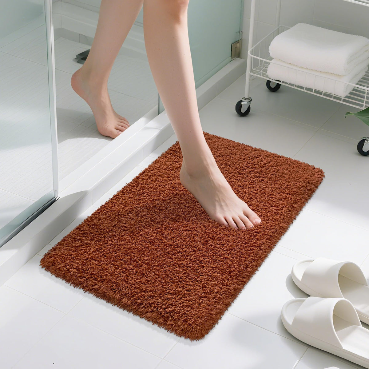 Pink Bathroom Rugs Non Slip 30"x20",Absorbent Bath Mat Quick Dry