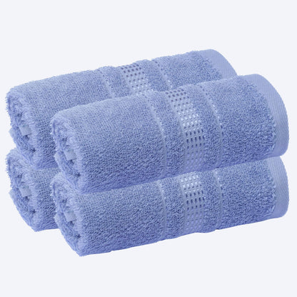 Melissa Linen Fingertip Towels 4 Pack, 100% Turkish Cotton, Small Hand Towels for Body and Face, 12 x 18 in, Soft and Absorbent, Quick Dry, Aqua Green (Light Teal/Seafoam)