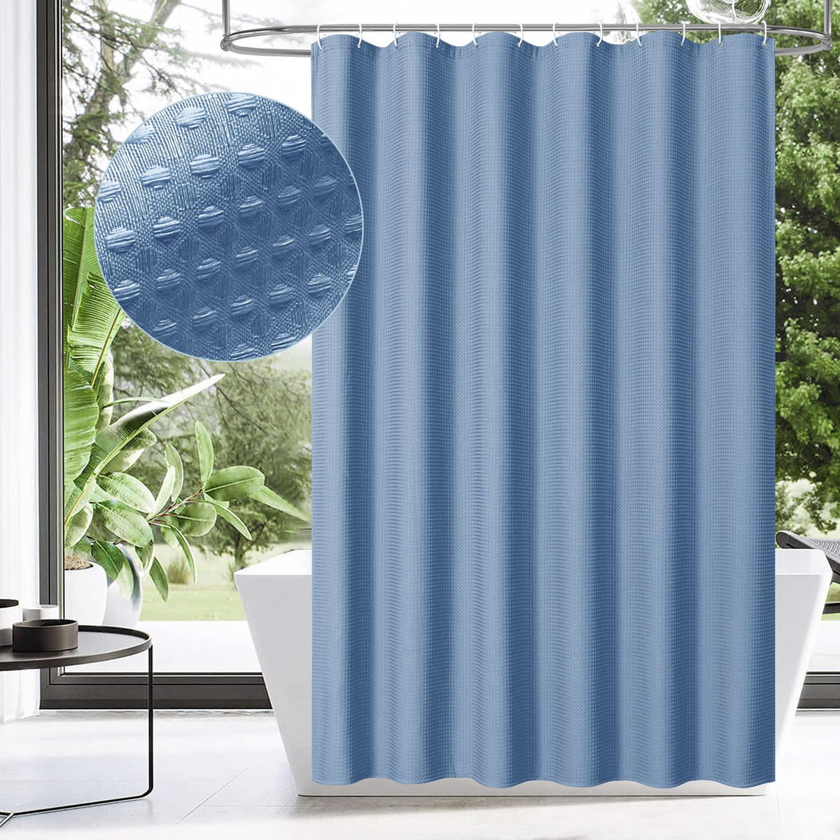 Sage Green Luxury Heavyweight Textured Fabric Shower Curtain Hotel,72x72
