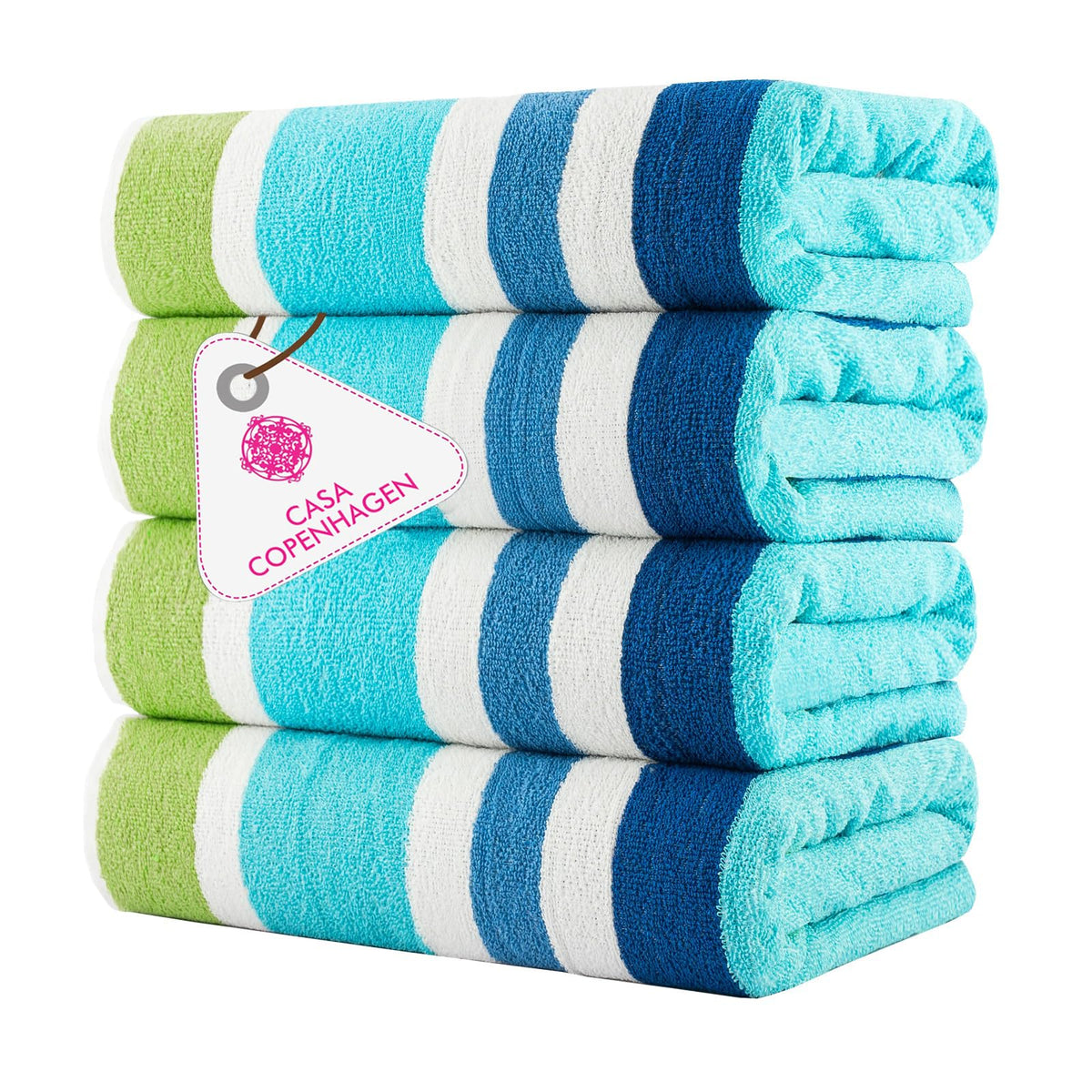 CASA COPENHAGEN Solitaire 6 Pieces Towel Set- Midnight Black, 600 GSM 2 Bath Towel 2 Hand Towel 2 Washcloth, Designed in Denmark Made of Soft Egyptian Cotton for Bathroom, Kitchen & Shower