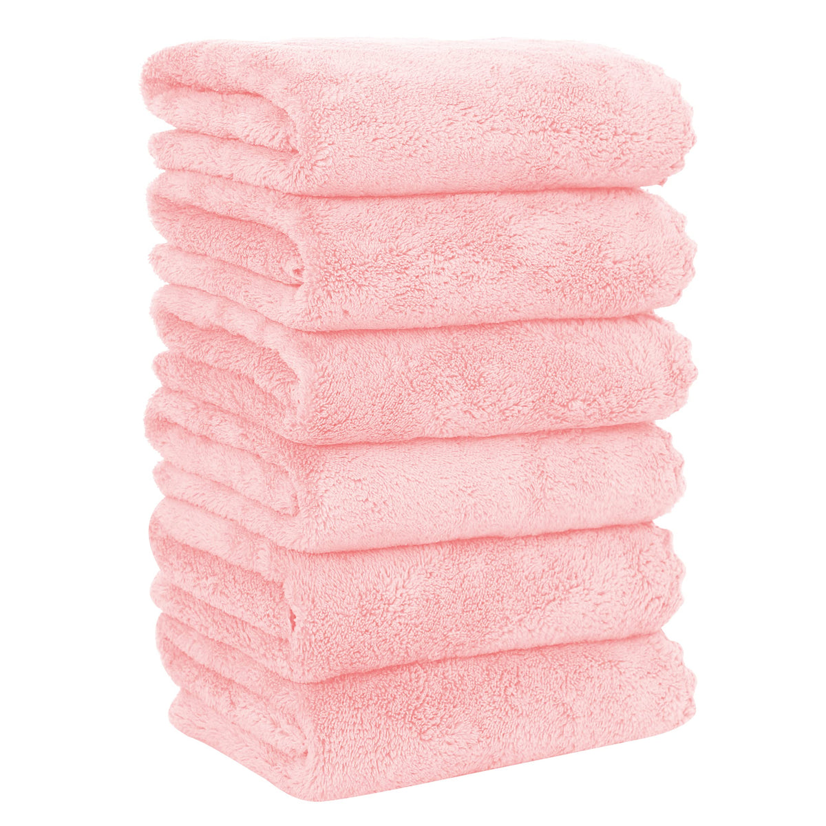 MOONQUEEN 6 Pack Premium Hand Towels - Quick Drying - Microfiber Coral Velvet Highly Absorbent Towels - Multipurpose Use as Hotel, Bathroom, Shower, Spa, Hand Towel 16 x 28 inches (Brown)