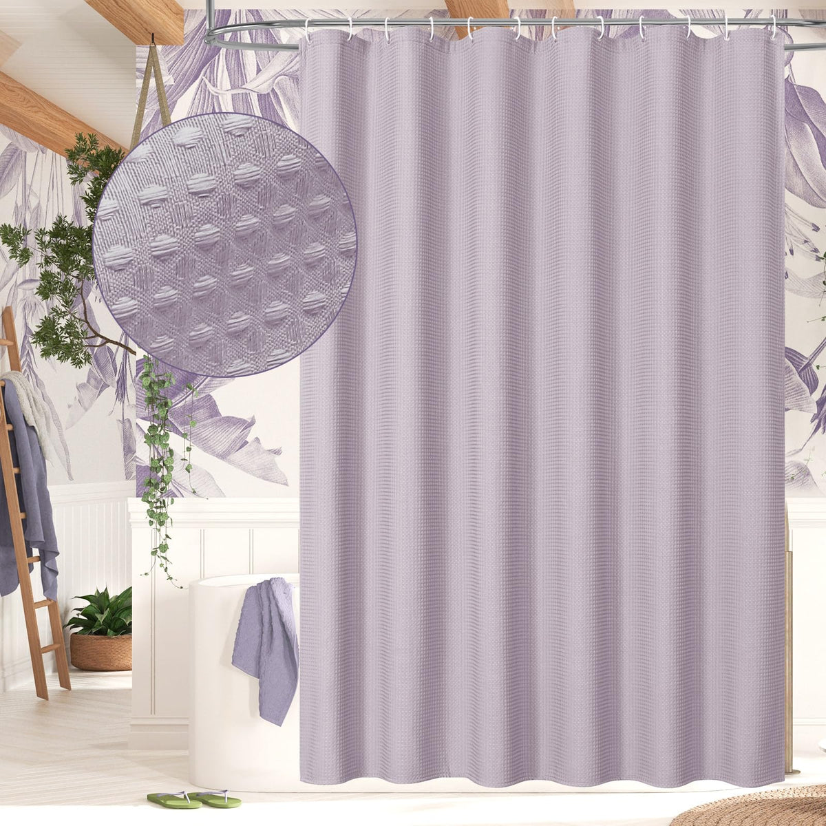 Sage Green Luxury Heavyweight Textured Fabric Shower Curtain Hotel,72x72