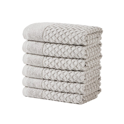 Great Bay Home Bath Towels - 100% Cotton 6 Piece Towel Set - Diamond Waffle Weave - Absorbent, Durable, Quick-Dry Towels for Bathroom (Copper)