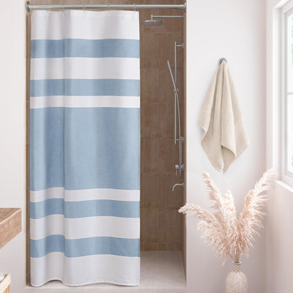 Madison Park Arbor Waffle Shower Curtain for Bathroom, 72 x 72, Beige