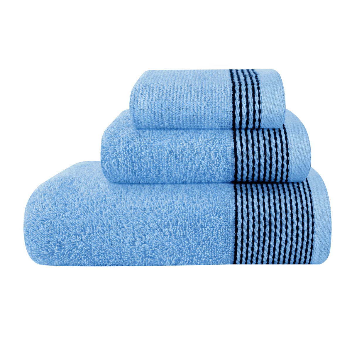 Belizzi Home 100% Cotton Ultra Soft 6 Pack Towel Set, Contains 2 Bath Towels 28x55 inchs, 2 Hand Towels 16x24 inchs & 2 Washcloths 12x12 inchs, Compact Lightweight & Highly Absorbant - Black