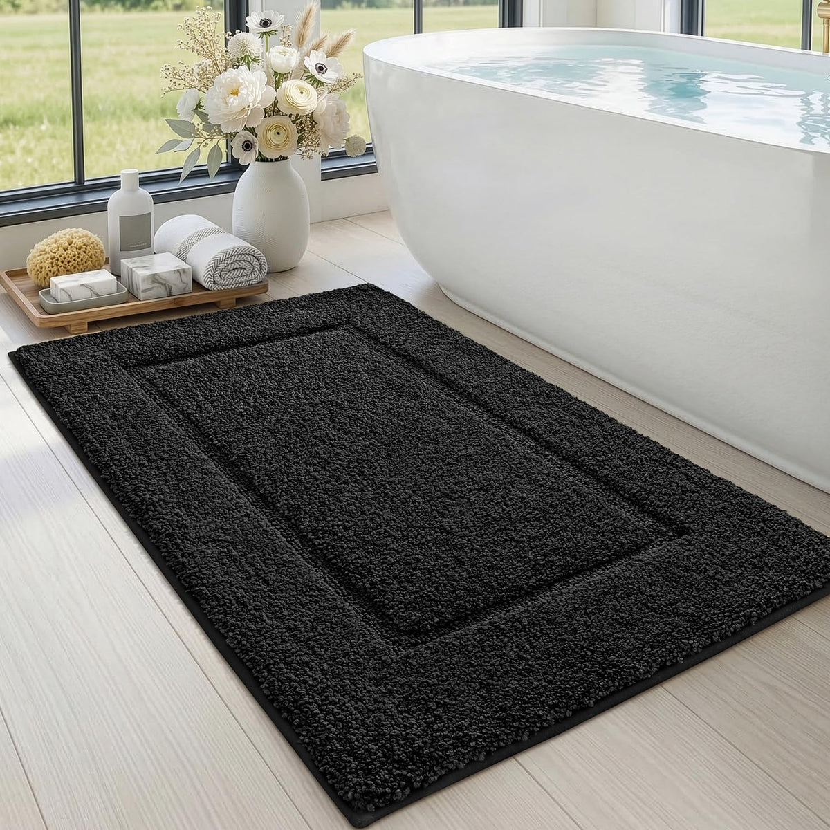 DEXI Bath Mat 36x24, Absorbent and Non Slip Bathroom Rugs, Beige