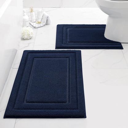 HOMEIDEAS Fall Bathroom Rugs Sets, 2 Piece Soft Bath Mat Burnt Orange