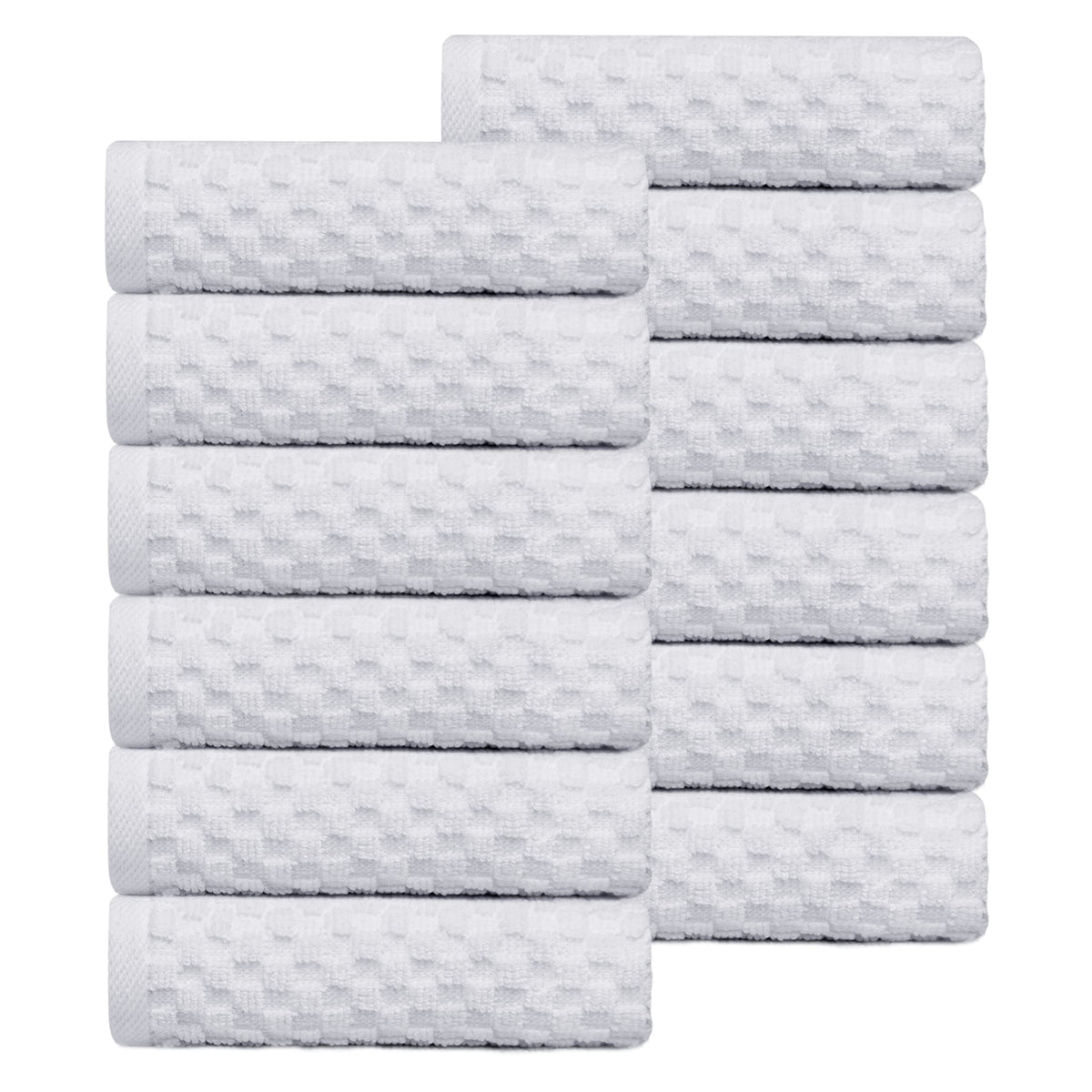 COTTON CRAFT Euro Spa Waffle Weave Bath Towels - Set of 4 Grey Towels
