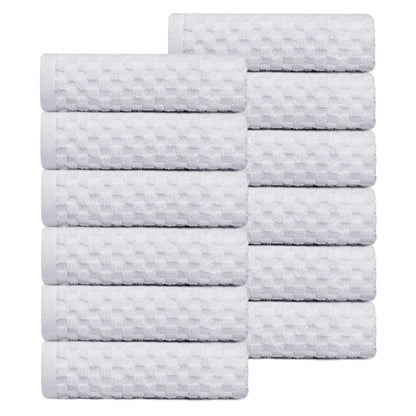 COTTON CRAFT Euro Spa Waffle Weave Bath Towels - Set of 4 Grey Towels