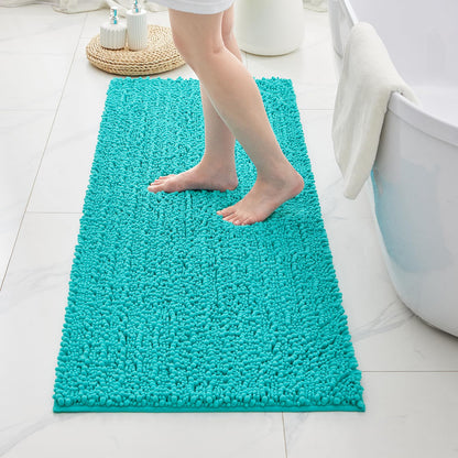 ILANGO Bathroom Rugs Light Grey 44x24, Soft Absorbent Chenille Bath Rugs