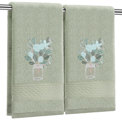 SmoothNovelty 2 Pcs Butterfly Hand Towels Purple Bathroom Decor 14x29 Inch