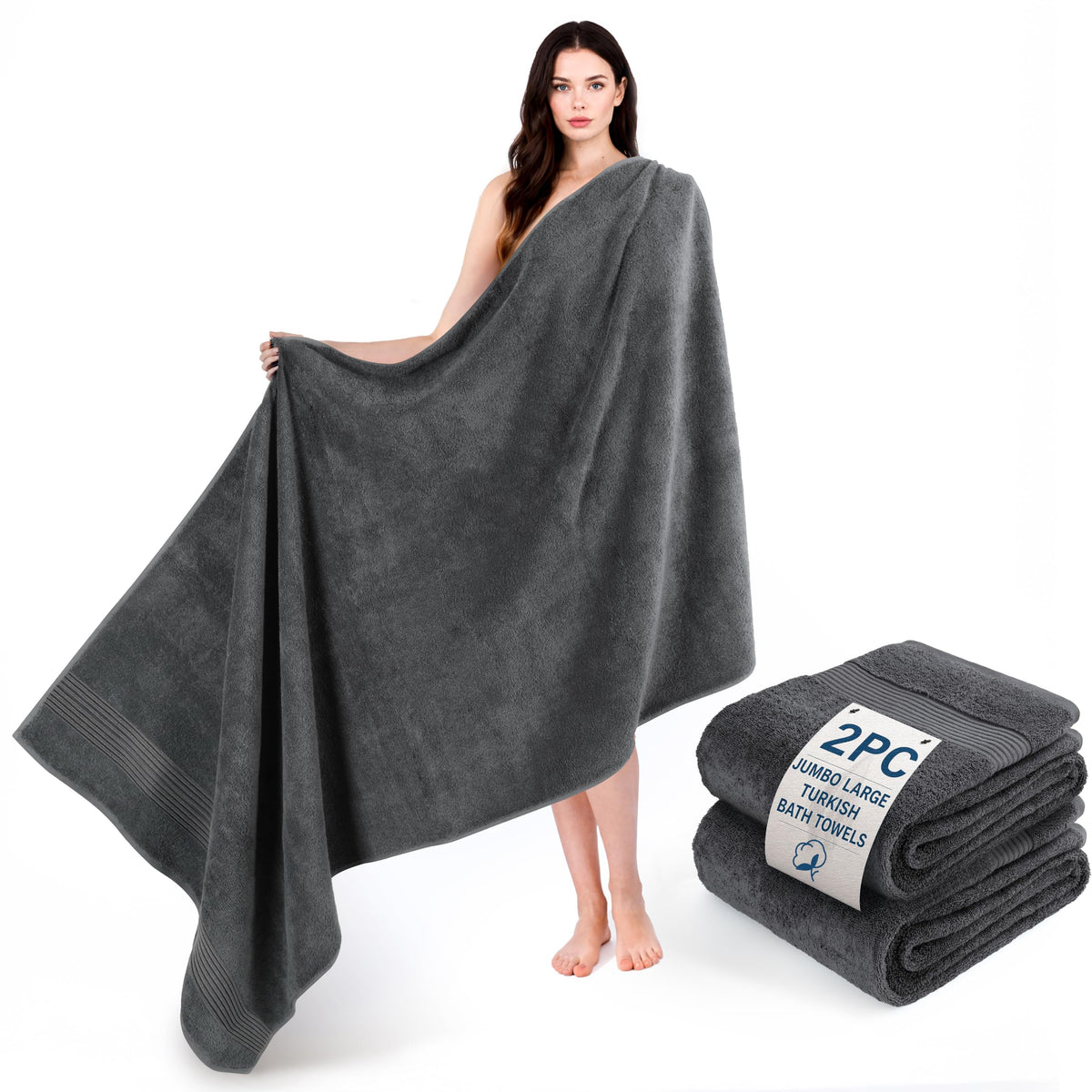 Cotton Paradise 100% Cotton Turkish Towel Set, Soft Absorbent Quick Dry, 6 Piece Towel Set, Beige