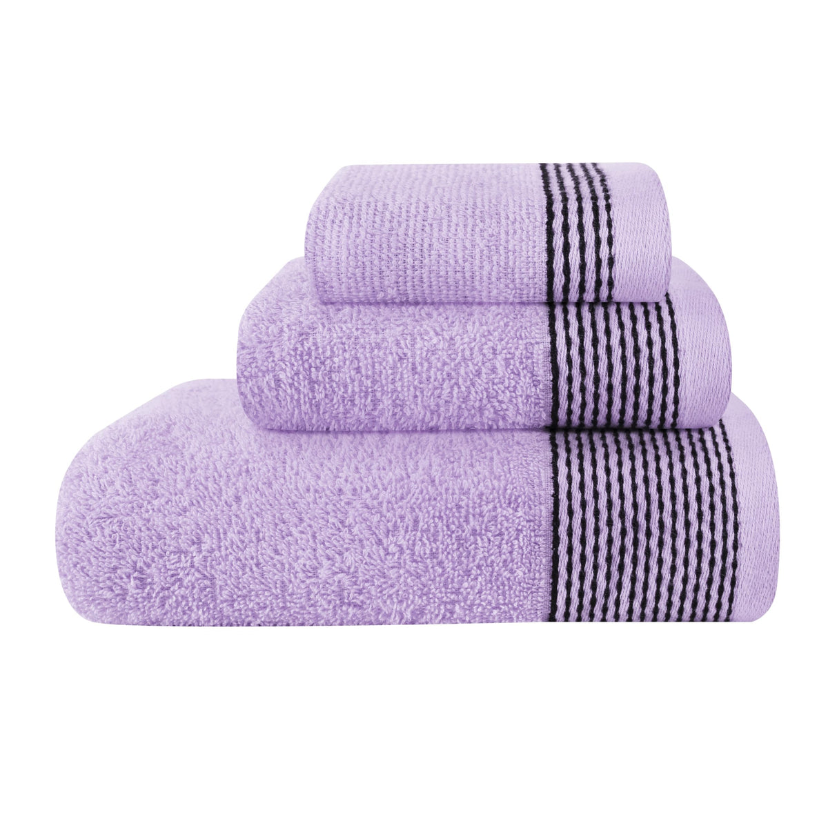 Belizzi Home 100% Cotton Ultra Soft 6 Pack Towel Set, Contains 2 Bath Towels 28x55 inchs, 2 Hand Towels 16x24 inchs & 2 Washcloths 12x12 inchs, Compact Lightweight & Highly Absorbant - Black