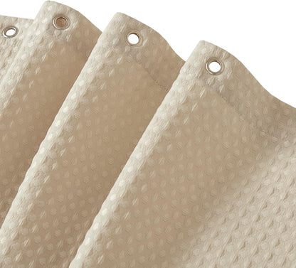 Madison Park Arbor Waffle Shower Curtain for Bathroom, 72 x 72, Beige