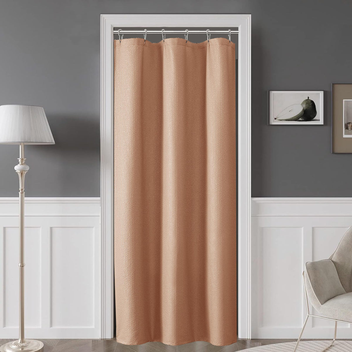 OVZME Berry Cute Shower Curtain, Embossed Textured Fabric Shower Curtain for Bathroom - Soft Cloth & Hotel Spa Luxury, Water Repellent, Machine Washable Shower Curtain, 72X72, Glacier Blue