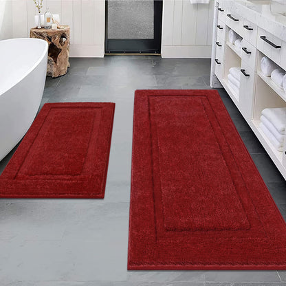 SHACOS Soft Microfiber Bathroom Rugs Set of 2 Pieces, White