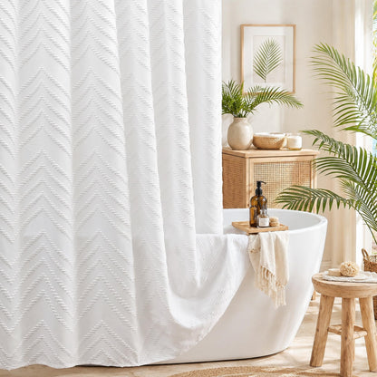 Grey Boho Fabric Shower Curtain 72 x 72 Inches