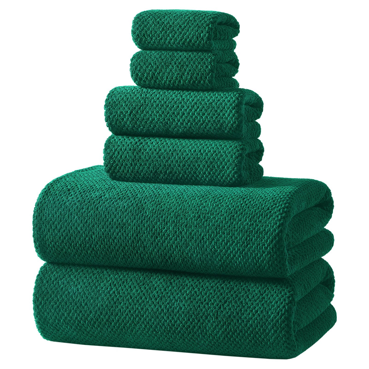 REDKISS 6-Piece Bath Towel Set - 2 Washcloths, 2 Hand Towels, 2 Bath Towels | Ultra-Fiber Coral Fleece, Super Absorbent, No Lint & No Fading | Perfect for Bathroom, Spa, Gym | Family & Adults-Camel