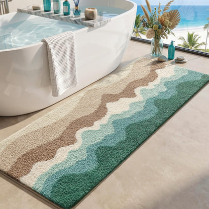 LUMI Beach Bathroom Rug Soft Microfiber Absorbent Bath Mat 22x34