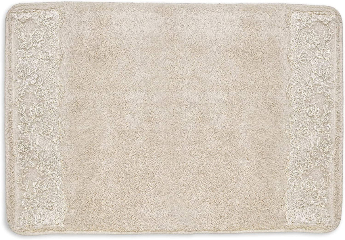 Zahari Home Larrisa Floral Bathroom Rug Luxury Bath Rug Washable Contemporary Decor Beautiful Shower Mat Unique Design Stylish Non Slip Shower Mat Flower Bath Rug Bath Shower Tub Decor
