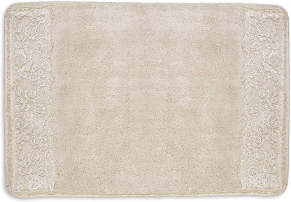 Zahari Home Larrisa Floral Bathroom Rug Luxury Bath Rug Washable Contemporary Decor Beautiful Shower Mat Unique Design Stylish Non Slip Shower Mat Flower Bath Rug Bath Shower Tub Decor
