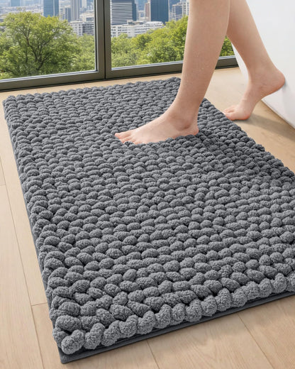 DEXI Bathroom Rugs 36x24, Non Slip Washable Chinelle Bath Mat, Taupe