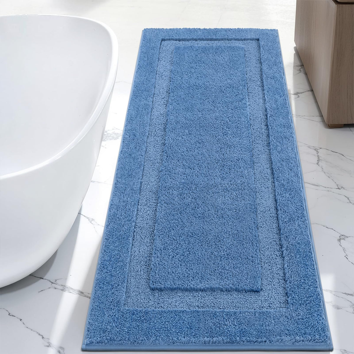 SHACOS Extra Soft Large Long Bathroom Runner Rug 60x24, White