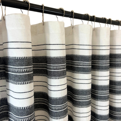 Serafina Home Nautical Striped Blue and White Fabric Shower Curtain: