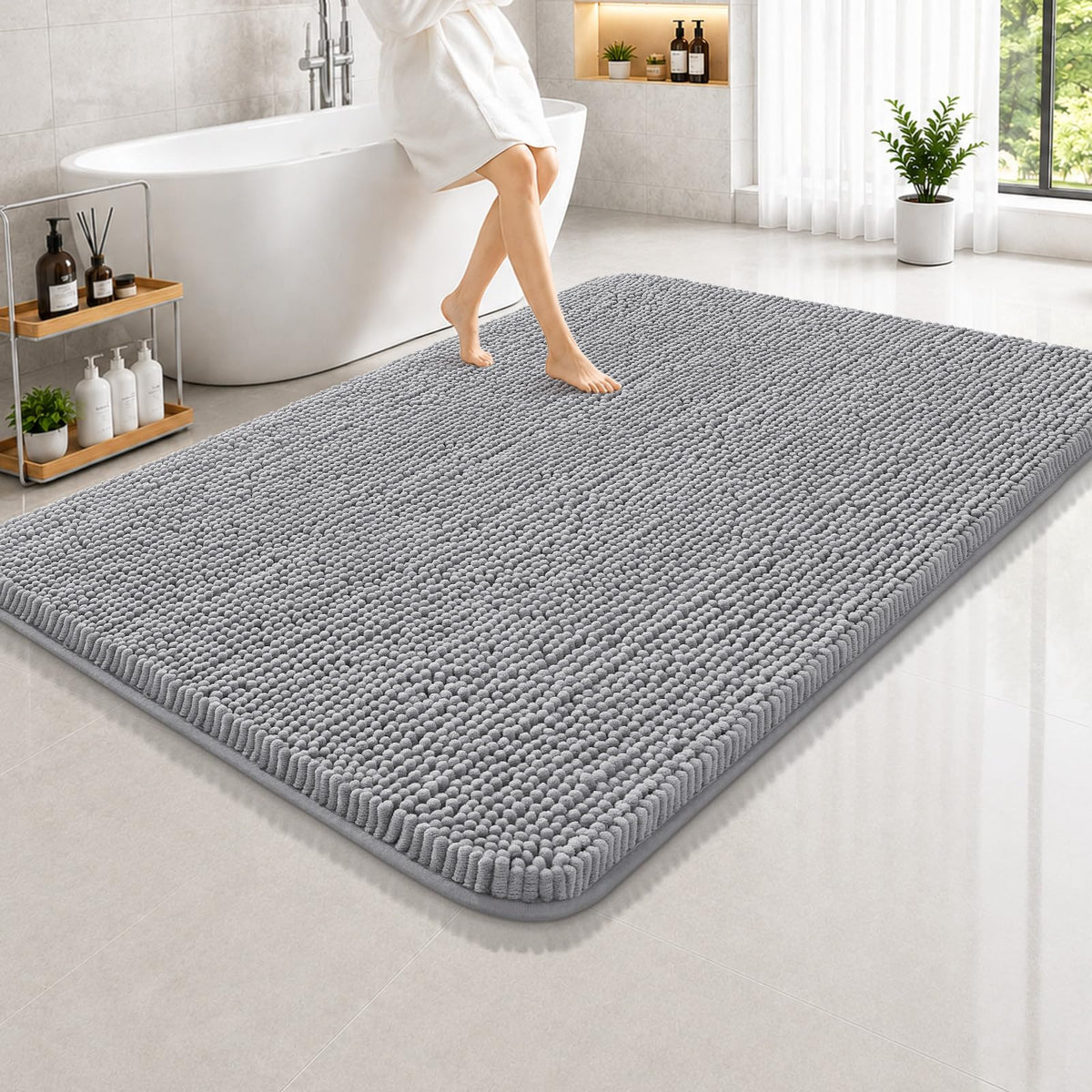 Arotive Bathroom Rugs 24x16, Soft Absorbent Shaggy Chenille Bath Rugs